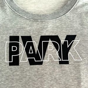 IVY PARK Beyonce Boat Neck Sweatshirt Tunic Long Large Heather Grey